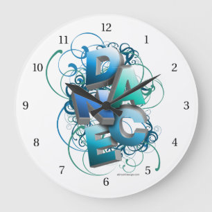 3D Dance (spring) Große Wanduhr