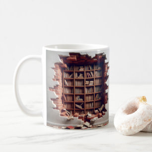 3D-Darstellung eines Loches in einer Ziegelwand Kaffeetasse