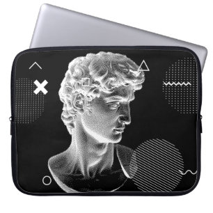 3D-Darstellung von Michelangelos David Kopf in Pix Laptopschutzhülle