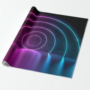 3D-Darstellung von ultravioletten Kreisportal-Leuc Geschenkpapier