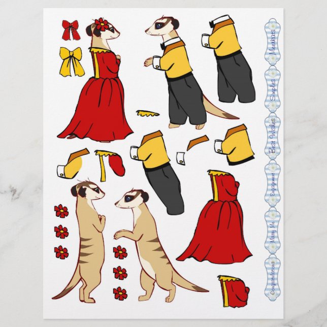 3D Decoupage - Meerkat Liebhaber (Vorderseite)
