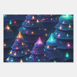 3D Delight Christmas Tree & Lights Geschenkpapier Set