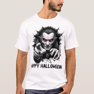 3D-Design Dracula Vampire Happy Halloween T-Shirt