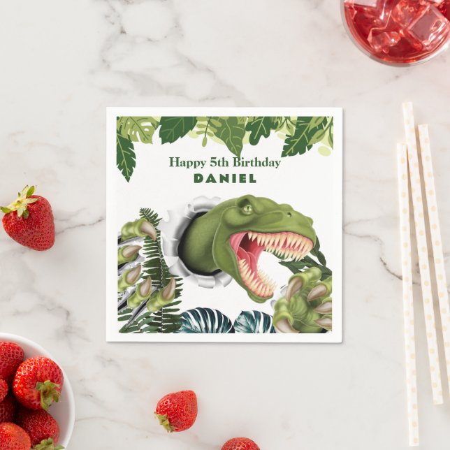 3D-Dinosaur-Geburtstag Serviette (Beispiel)