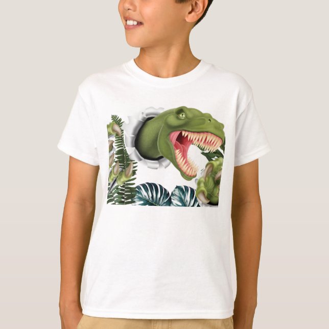 3D-Dinosaur-Geburtstag T-Shirt (Vorderseite)