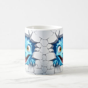 3D Dinosaurier Loch in einer Wall-Tasse: Quirky un Kaffeetasse