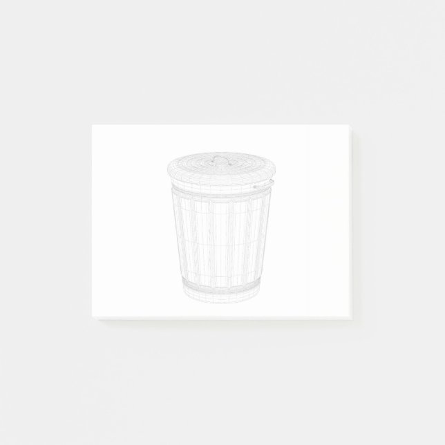 3D-Drahtmodell von Müllhalde Post-it Klebezettel (Vorderseite)