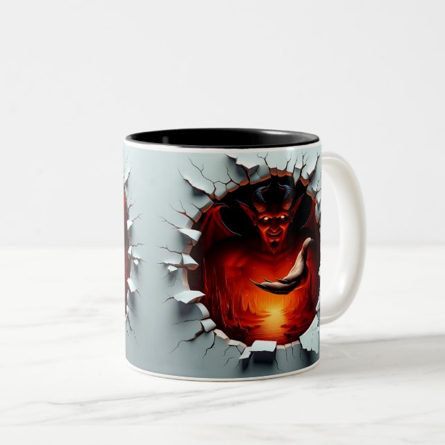 3D Eerie Zweifarbige Tasse (VorderseiteRechts)