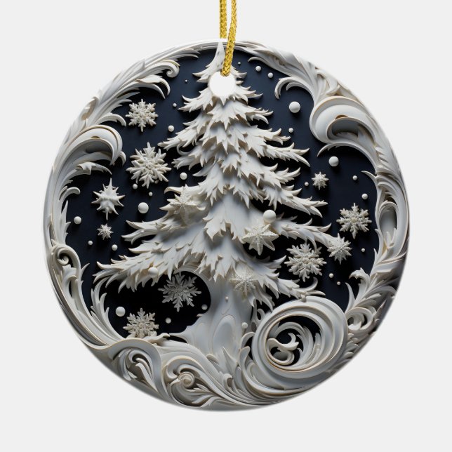 3D Effect Christmas Tree Ornament | Custom Name (Vorne)