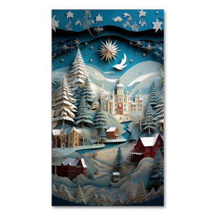3D-Effekt Abstrakter Weihnachtsgeschmack Magnetische Visitenkarte