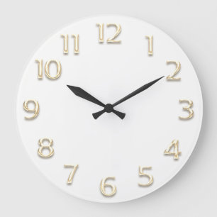 3D-Effekt Goldweißer Minimalismus Große Wanduhr