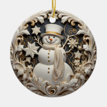 3D-Effekt-Schneemann-Weihnachtsschmuck | Benutzerd