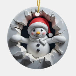 3D-Effekt von Snowman NICHT richtig 3D Keramik Ornament