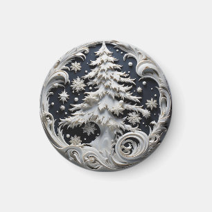 3D-Effekt-Weihnachtsbaum-Rundmagnet Magnet
