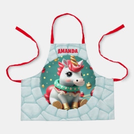 3D Einhorn Weihnachten Personalisierte Kinder Schürze