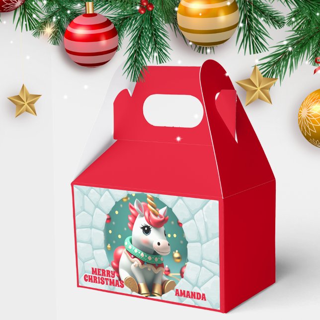 3D Einhorn Weihnachten Roter Feiertag Geschenkschachtel (Von Creator hochgeladen)