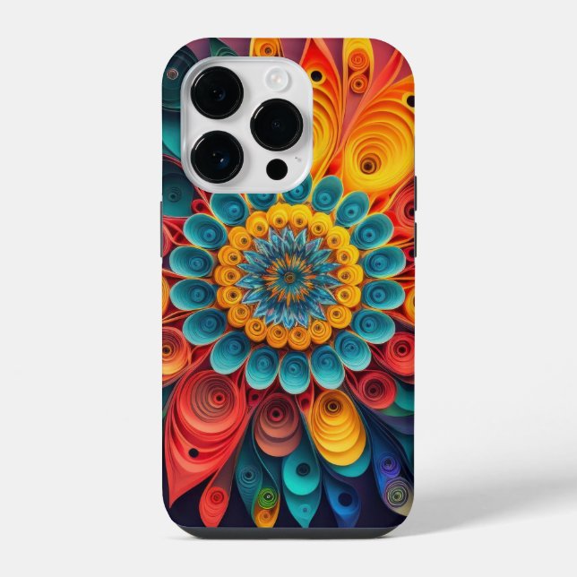3D Einzelblume  iPhone 14 Pro Hülle (Rückseite)