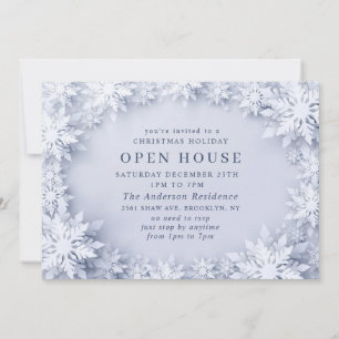 3D Elegant Snowflakes Weihnachtsfeiertag Open Hous Einladung