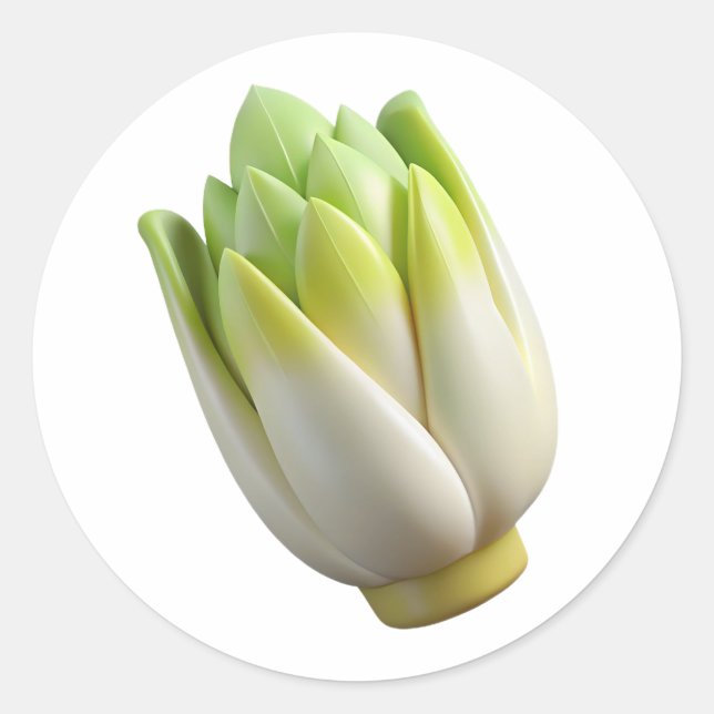 3D en plastique endive belge - Étiquette rond bril (Devant)