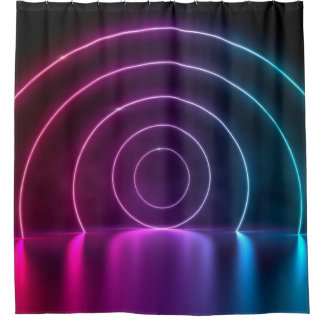 3d Entfärbung des ultravioletten Kreisportals glüh Duschvorhang