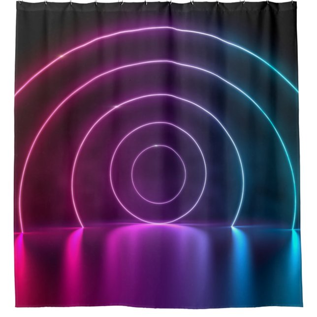3d Entfärbung des ultravioletten Kreisportals glüh Duschvorhang (Vorderseite)