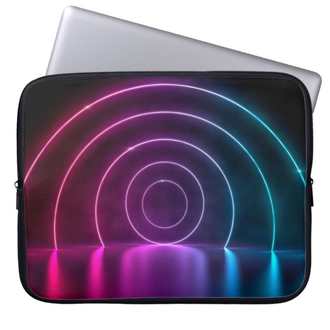 3d Entfärbung des ultravioletten Kreisportals glüh Laptopschutzhülle (Vorderseite)