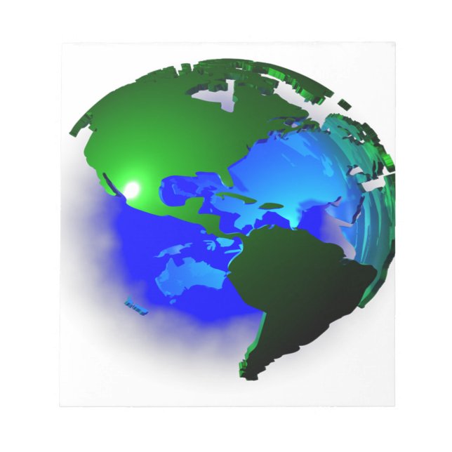 3D Erde Notizblock (Vorderseite)