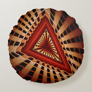 3D-Fantasie-Netzwerk Moderne fraktale Grafikdesign Rundes Kissen