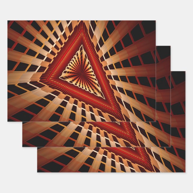 3D Fantasy Network Modern Fraktal Graphic Design Geschenkpapier Set (Set)