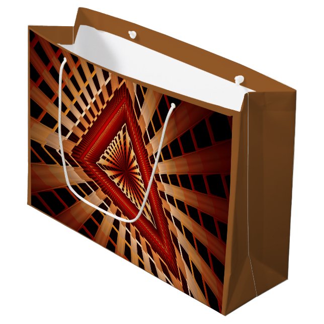 3D Fantasy Network Modern Fraktal Graphic Design Große Geschenktüte (Vorderseite Schrägansicht)