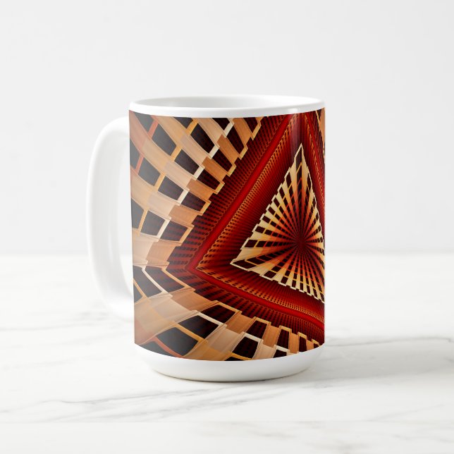 3D Fantasy Network Modern Fraktal Graphic Design Kaffeetasse (Vorderseite Links)