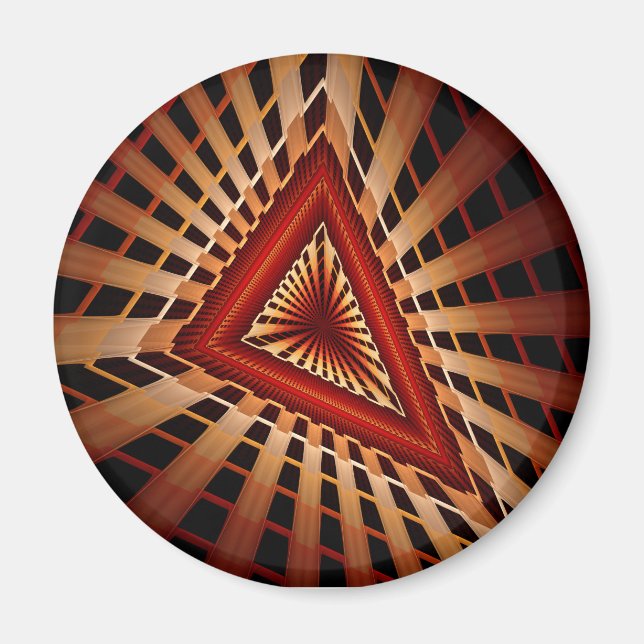 3D Fantasy Network Modern Fraktal Graphic Design Magnet (Vorne)