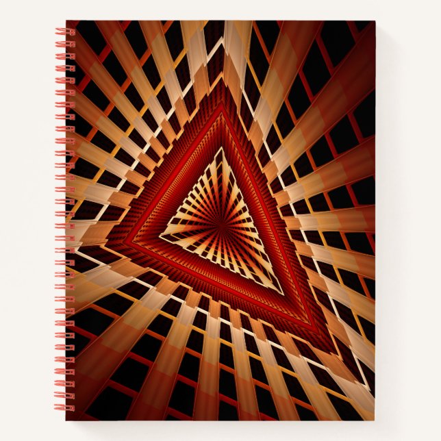 3D Fantasy Network Modern Fraktal Graphic Design Notizbuch (Vorderseite)