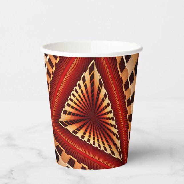 3D Fantasy Network Modern Fraktal Graphic Design Pappbecher (Links)