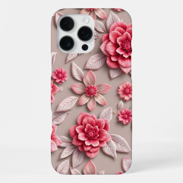 3D farbenfrohe Blume iPhone 16 Pro Max Hülle (Rückseite)