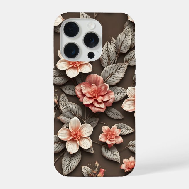 3D Farbige Blume iPhone 15 Pro Hülle (Rückseite)