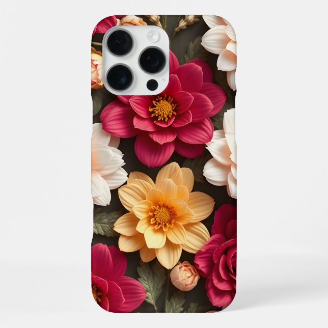 3D Farbige Blume iPhone 16 Pro Max Hülle (Rückseite)