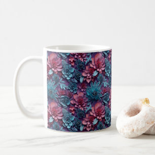 3D-farbige Blume Kaffeetasse