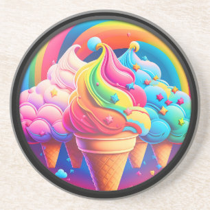 3D-Farbige Eiscreme Getränkeuntersetzer