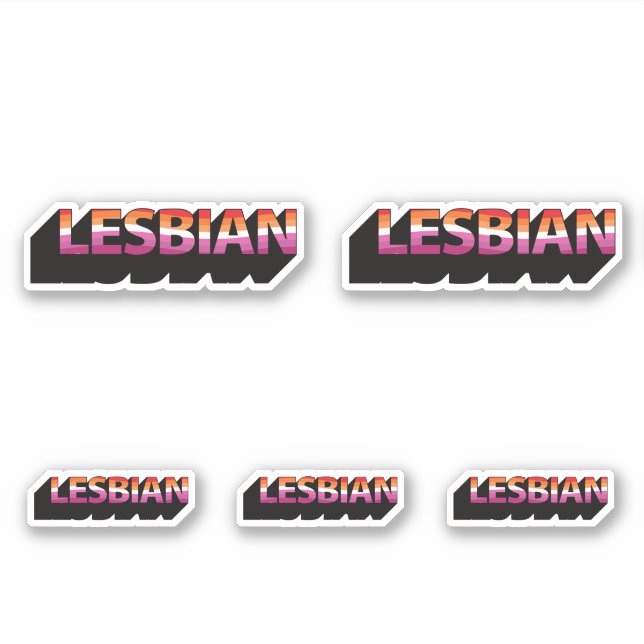 3D-Flag LESBIAN Aufkleber (Vorderseite)