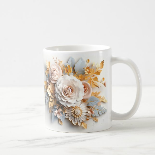 3D Floral Mug Kaffeetasse (Rechts)