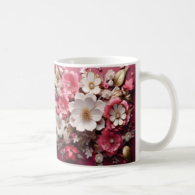 3D Floral Mug Kaffeetasse (Rechts)