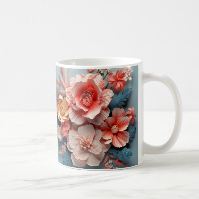3D Floral Mug Kaffeetasse (Rechts)