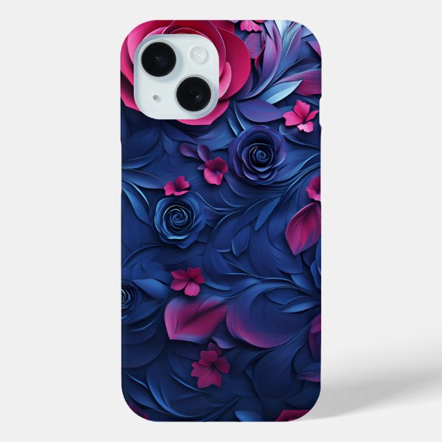 3D florale Textur iPhone Gehäuse Handy mockup Case-Mate iPhone Hülle (Rückseite)