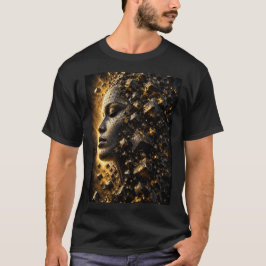 3D-Fragmentierte-Gesichtswürfel Schwarzes T-Shirt