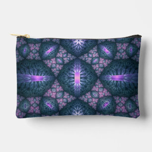 3D Fraktal Art Abstraktes Muster Blau Lila Pink Zubehörtasche