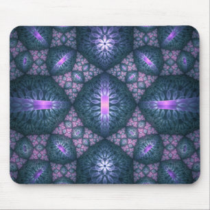 3D Fraktal Art Muster Türkisch Lila rosa Mousepad