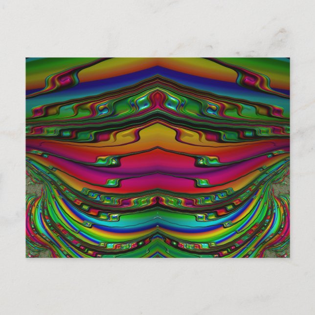 ~ 3D-Fraktal Design Muster ~ Multicolor Postkarte (Vorderseite)