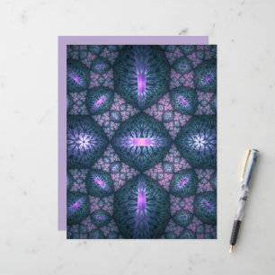 3D-Fraktal-Kunst abstraktes Muster Blau Lila Rosa