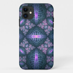 3D-Fraktal-Kunstmuster Türkis Lila Rosa Case-Mate iPhone Hülle